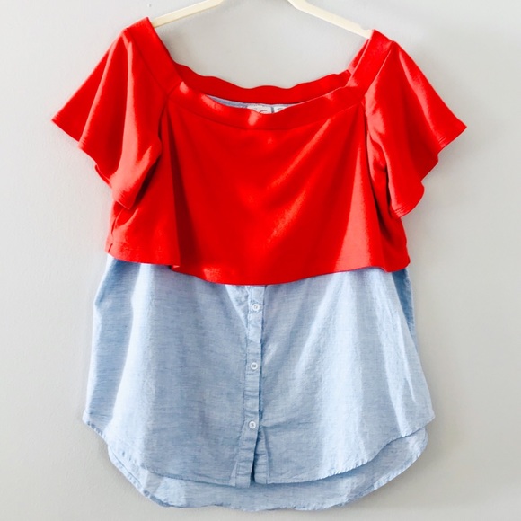 Anthro | Postmark Layered off the Shoulder Tunic - Picture 3 of 8